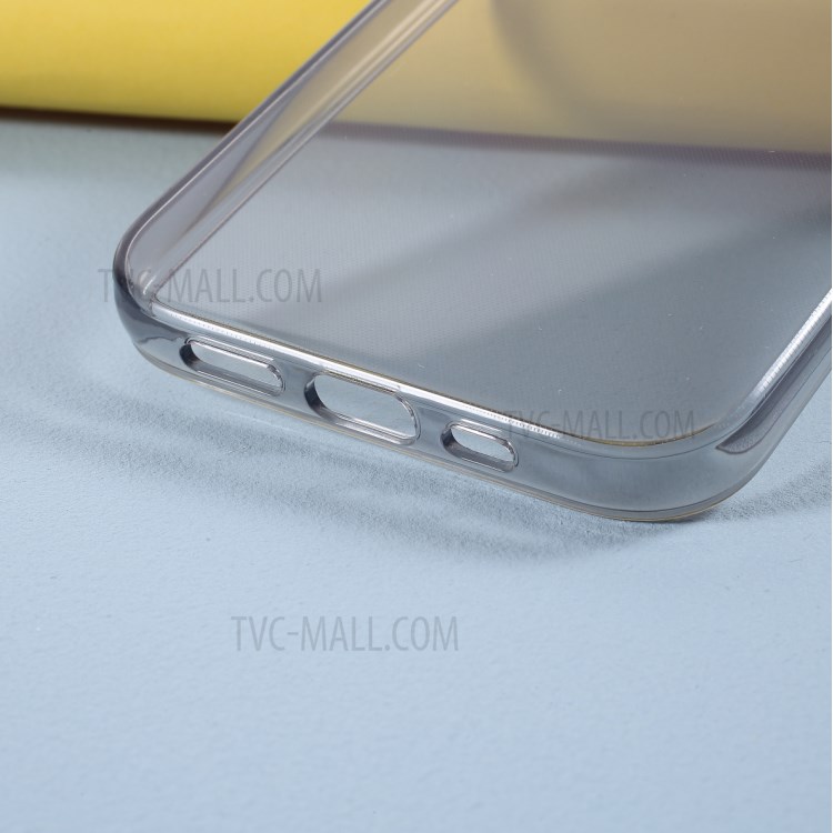 Flexible TPU Cell Phone Cover for iPhone 12 5.4 inch - Transparent Black-4