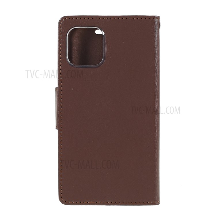 MERCURY GOOSPERY Bravo Diary Wallet Leather Flip Case for iPhone 12 mini - Brown-3