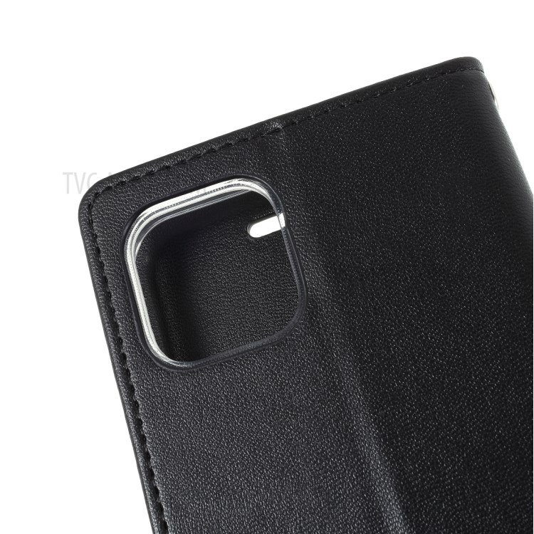 MERCURY GOOSPERY Bravo Diary Leather Wallet Case for Phone 12 Pro / iPhone 12 Max 6.1-inch - Black-9