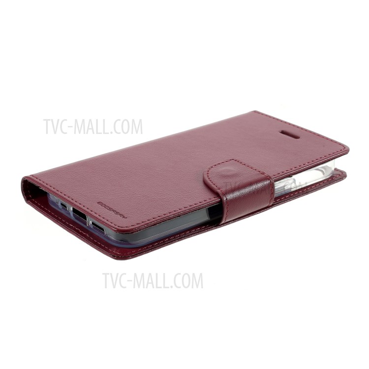 MERCURY GOOSPERY Bravo Diary Leather Wallet Case for iPhone 12 Pro/12 - Wine Red-4