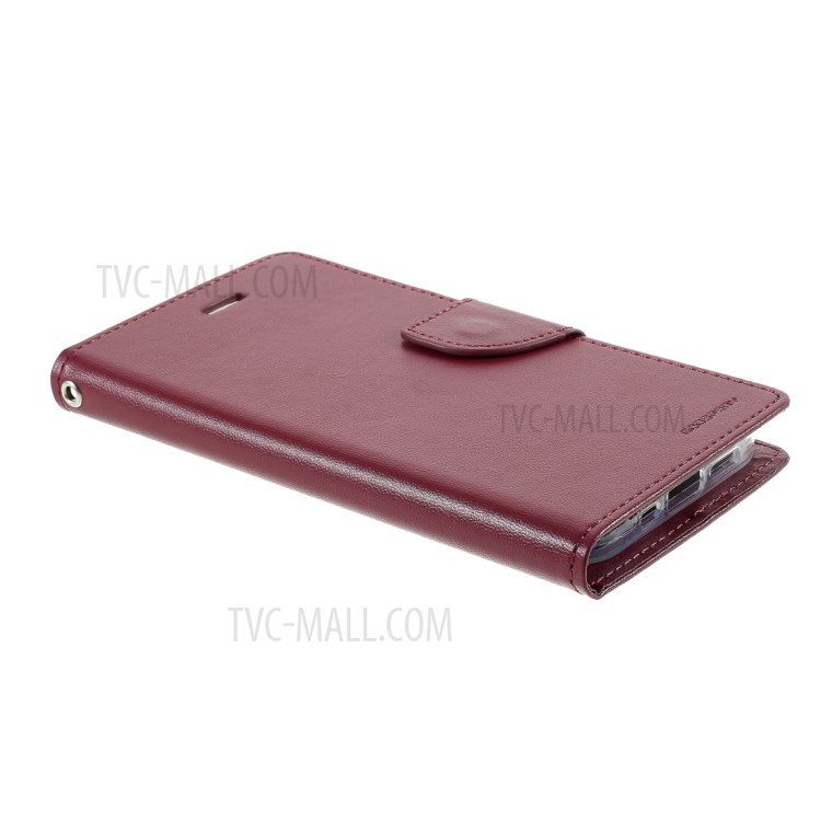 MERCURY GOOSPERY Bravo Diary Leather Wallet Case for iPhone 12 Pro/12 - Wine Red-5