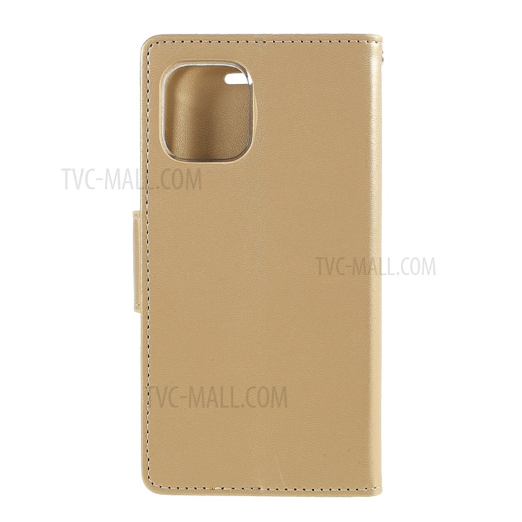 MERCURY GOOSPERY Bravo Diary Leather Wallet Case for iPhone 12 Pro Max 6.7-inch - Gold-3