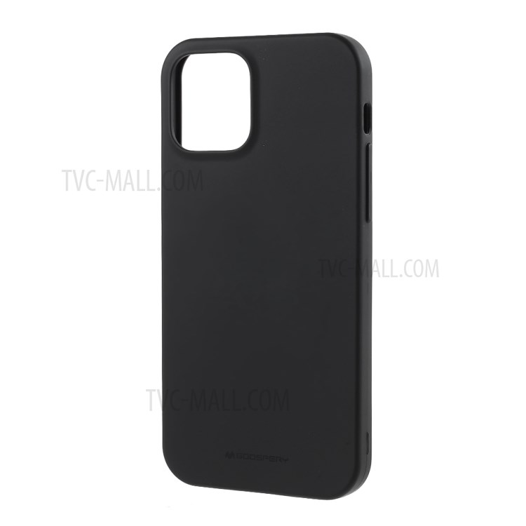 Mercury Goospery Matte TPU Tpul Mobille Shel Shell Protective Couvre Pour Iphone 12 Pro Max 6,7 Pouces - le Noir