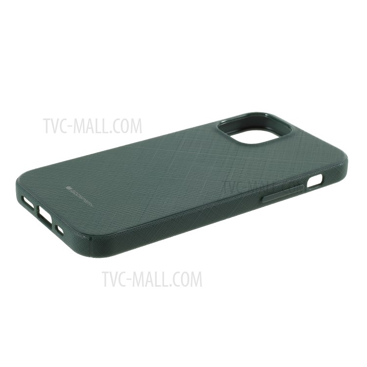 MERCURY GOOSPERY Style Lux Textured TPU Cover for iPhone 12 Pro/12 - Dark Green-4