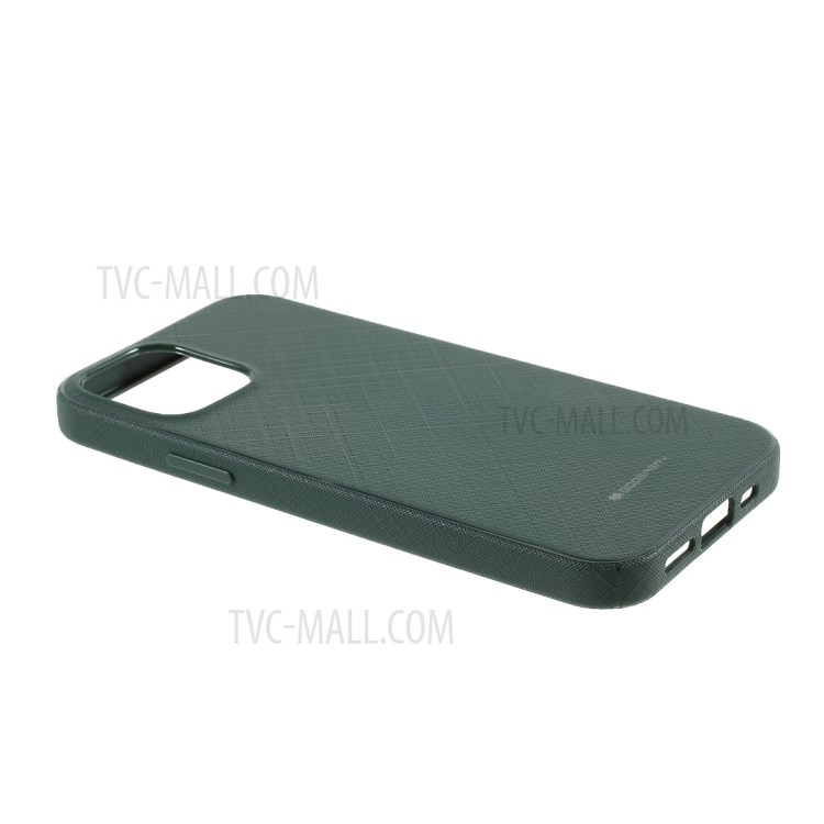 MERCURY GOOSPERY Style Lux Textured TPU Cover for iPhone 12 Pro/12 - Dark Green-5
