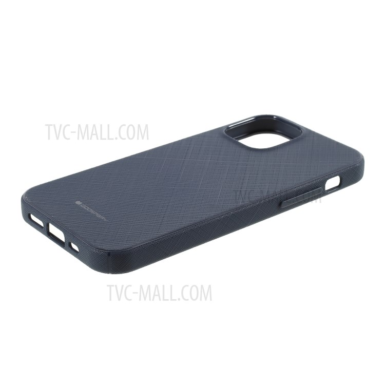 MERCURY GOOSPERY Style Lux Textured TPU Cover for iPhone 12 Pro Max 6.7-inch - Dark Blue-4