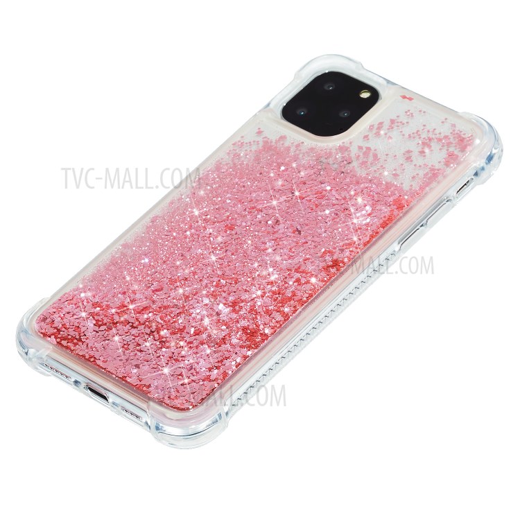Pure Color Glitter Powder Quicksand TPU Special Cover for iPhone 12 mini - Pink-3