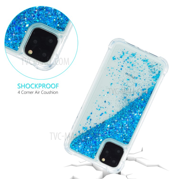 Pure Color Glitter Powder Quicksand TPU Special Cover for iPhone 12 mini - Blue-2