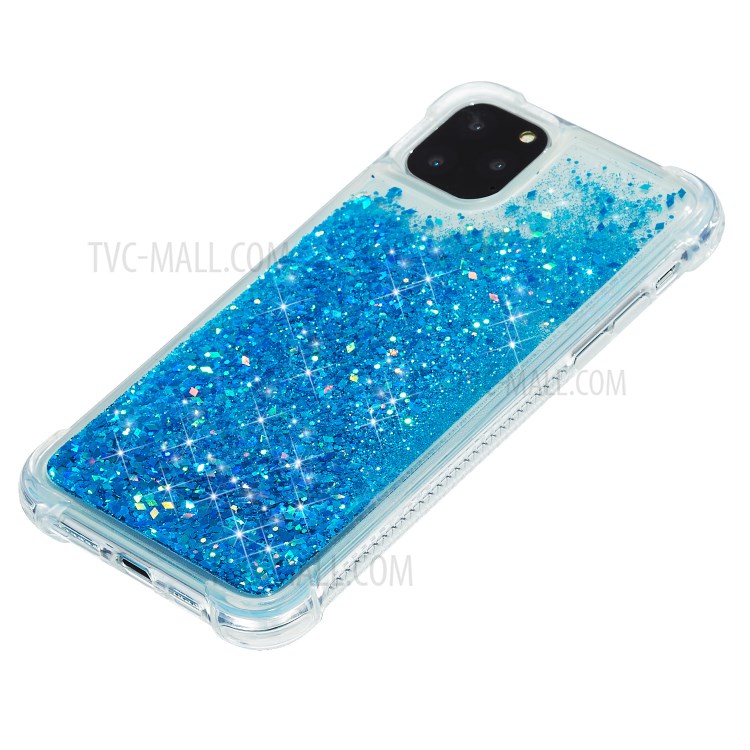 Pure Color Glitter Powder Quicksand TPU Special Cover for iPhone 12 mini - Blue-3