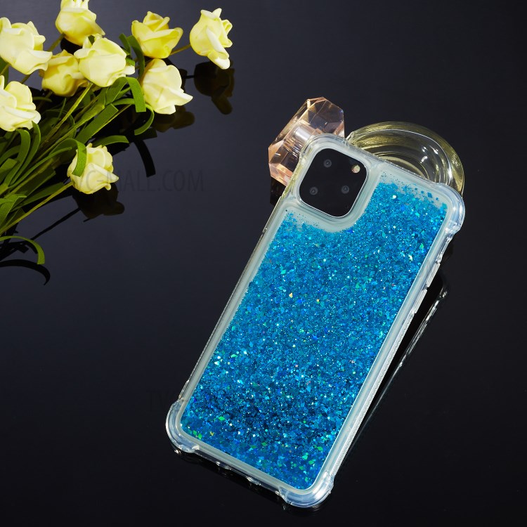 Pure Color Glitter Powder Quicksand TPU Special Cover for iPhone 12 mini - Blue-4