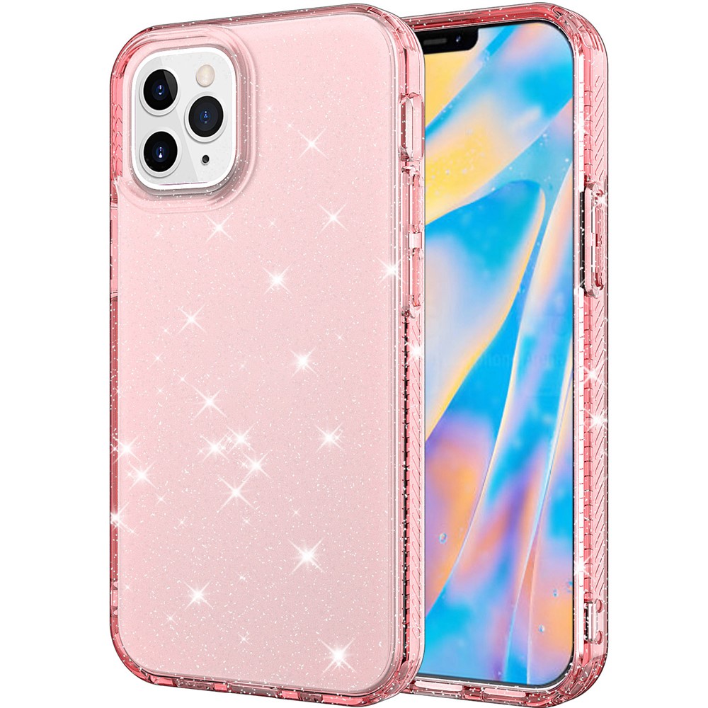 Thicken Protection Flash Powder TPU Case for iPhone 12 mini - Pink-1