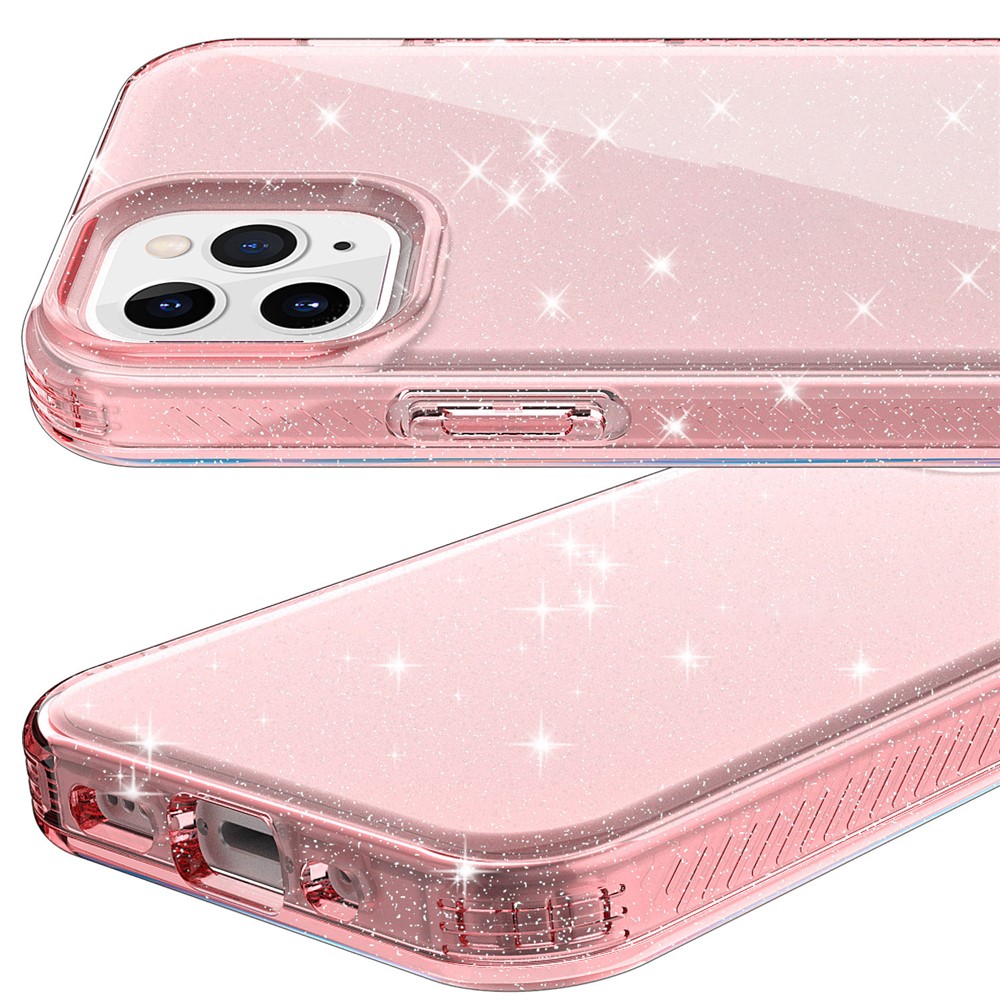 Thicken Protection Flash Powder TPU Case for iPhone 12 mini - Pink-3