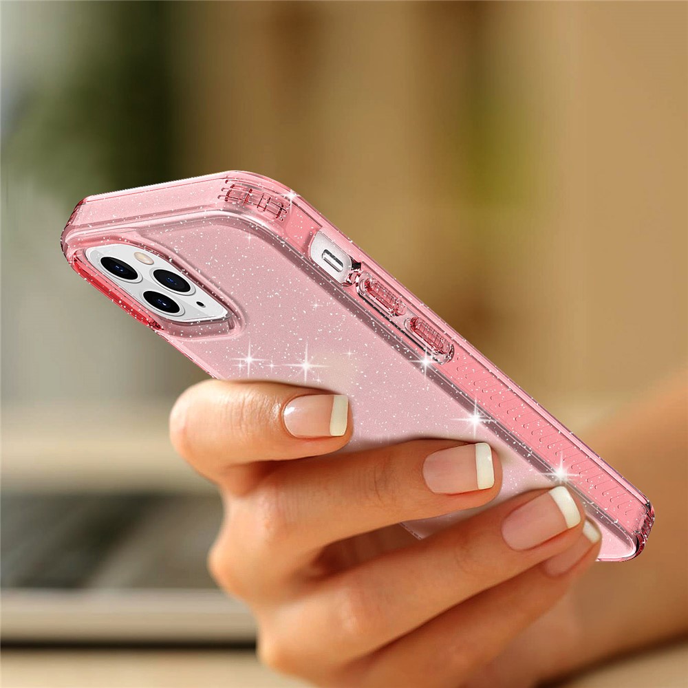 Thicken Protection Flash Powder TPU Case for iPhone 12 mini - Pink-5
