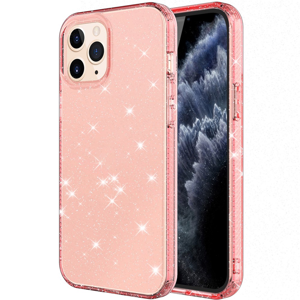 Thicken Protection Flash Powder TPU Case for iPhone 12 Pro Max 6.7 inch - Pink-1