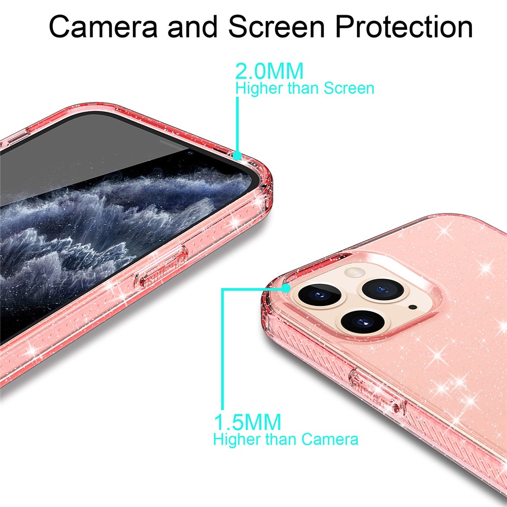 Thicken Protection Flash Powder TPU Case for iPhone 12 Pro Max 6.7 inch - Pink-2