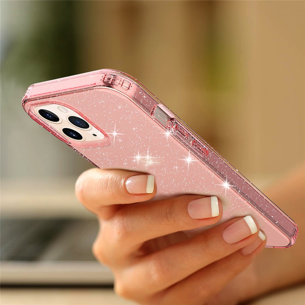 Thicken Protection Flash Powder TPU Case for iPhone 12 Pro Max 6.7 inch - Pink-5