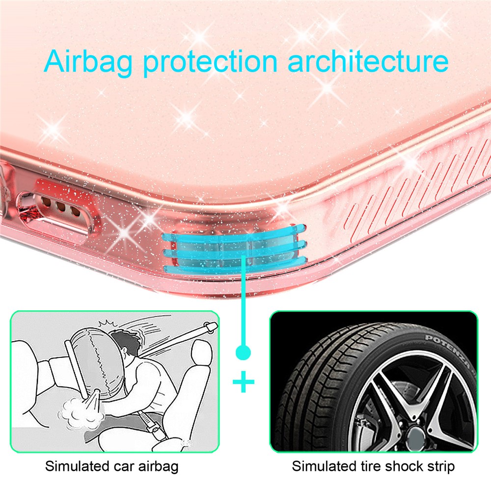 Thicken Protection Flash Powder TPU Case for iPhone 12 Pro Max 6.7 inch - Pink-6