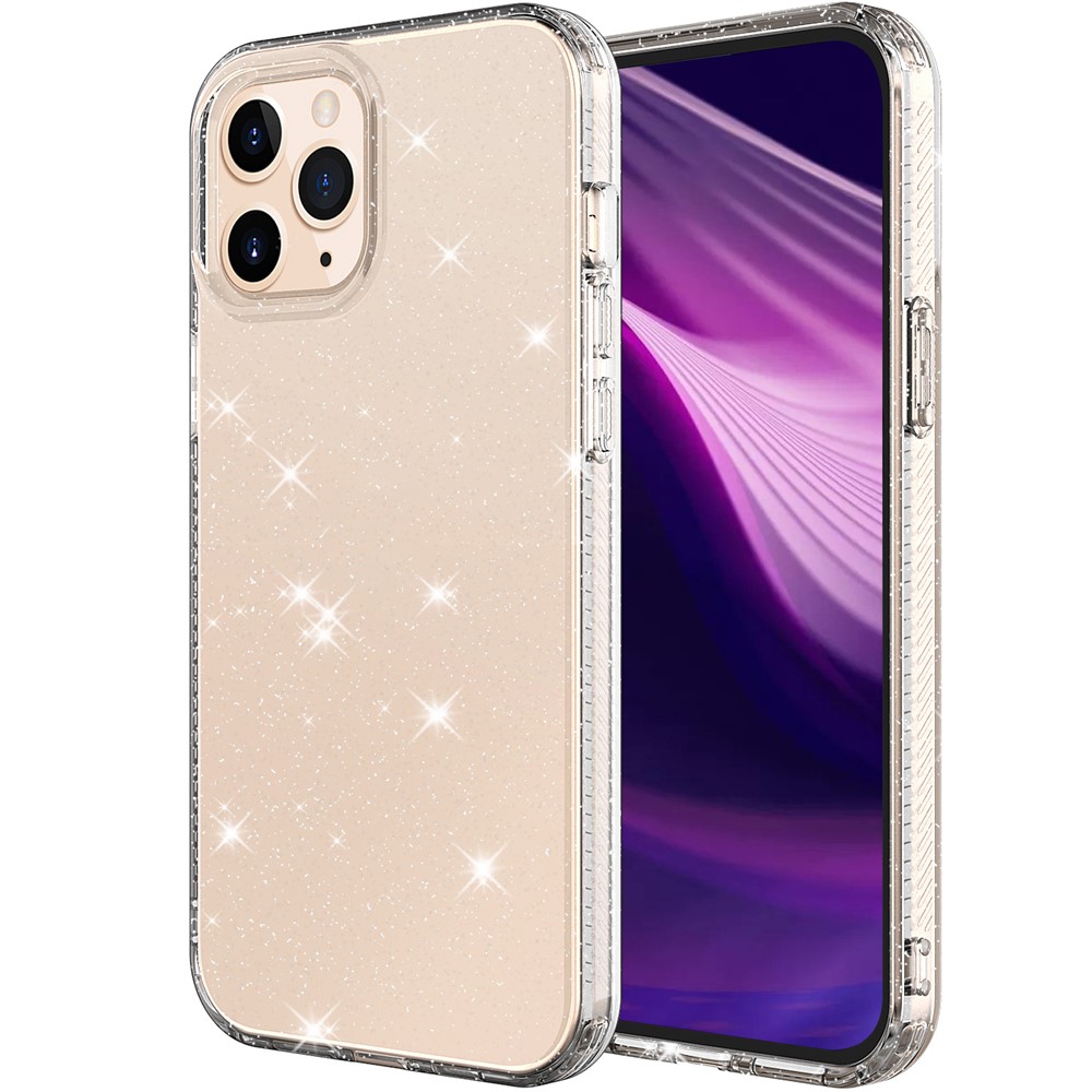 Thicken Protection Flash Powder TPU Case for iPhone 12 Pro Max 6.7 inch - Transparent-1