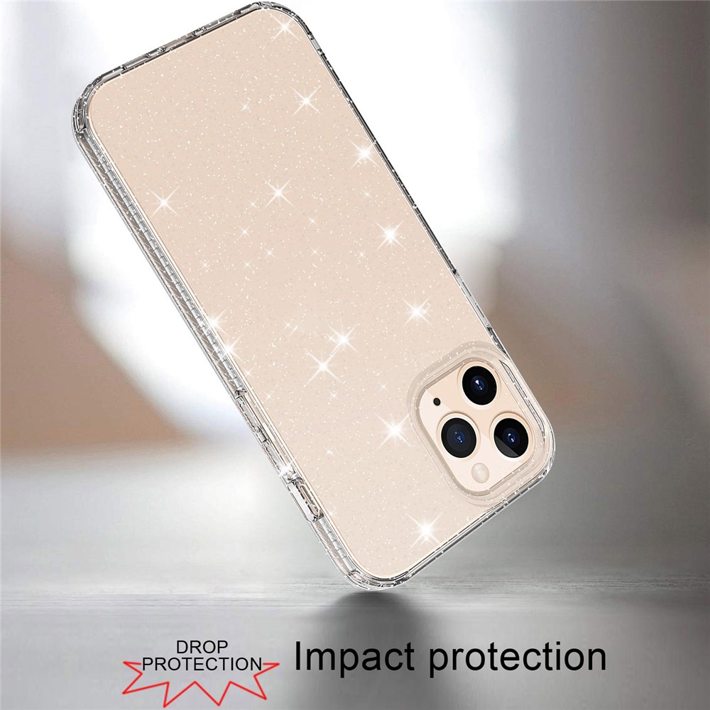 Thicken Protection Flash Powder TPU Case for iPhone 12 Pro Max 6.7 inch - Transparent-3