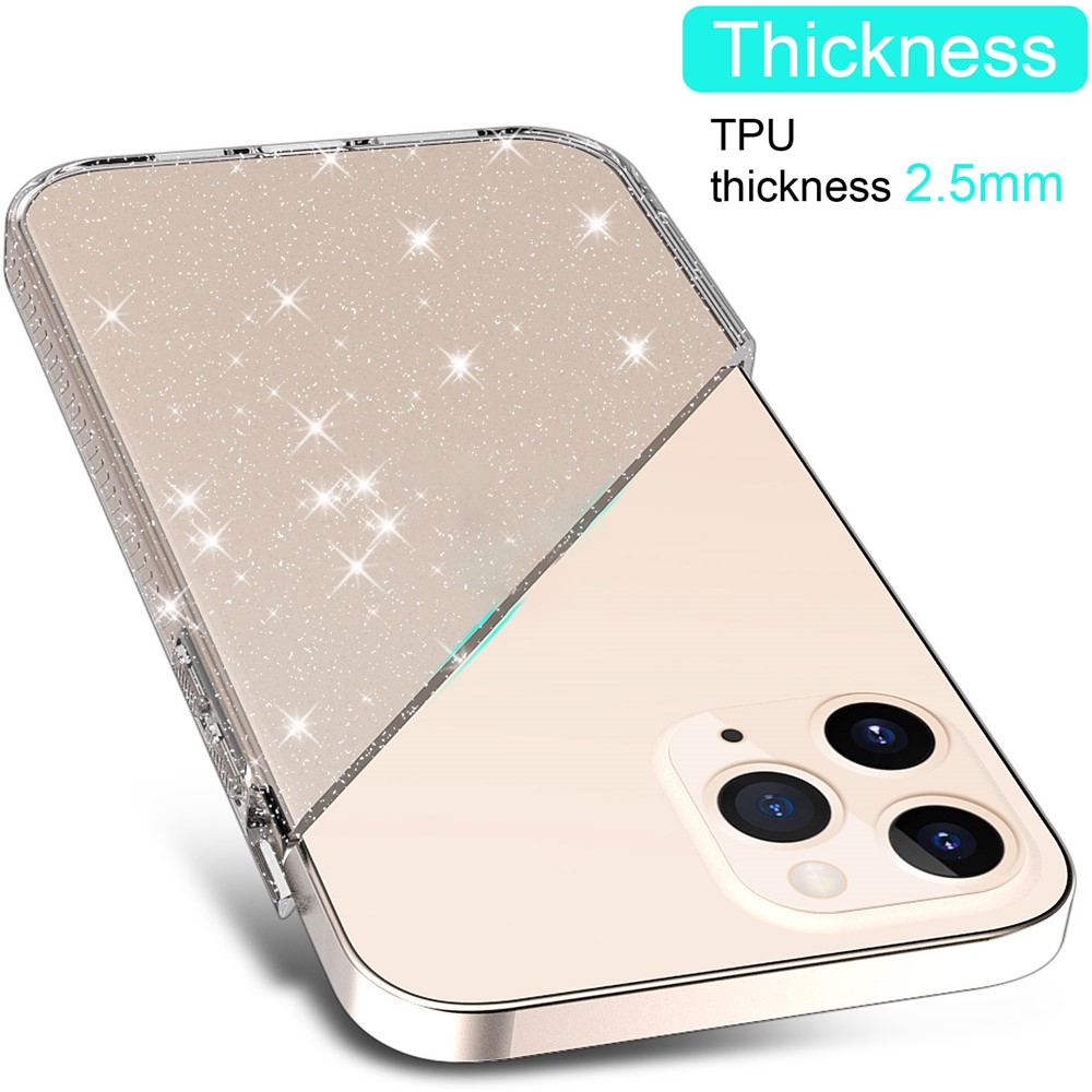 Thicken Protection Flash Powder TPU Case for iPhone 12 Pro Max 6.7 inch - Transparent-4