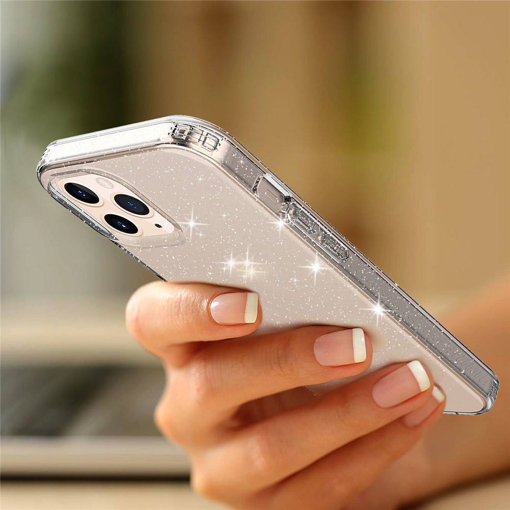 Thicken Protection Flash Powder TPU Case for iPhone 12 Pro Max 6.7 inch - Transparent-5
