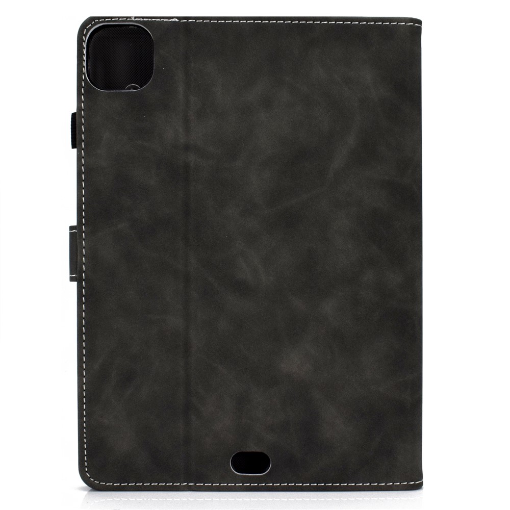 Shell de Protection de Tablette en Cuir de Couleur Unie Pour Ipad Pro 11 Pouces (2021) / Air (2020) / Air (2022) - le Noir-3