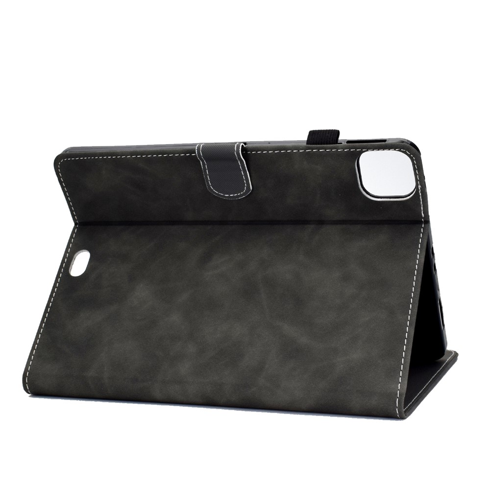 Shell de Protection de Tablette en Cuir de Couleur Unie Pour Ipad Pro 11 Pouces (2021) / Air (2020) / Air (2022) - le Noir-5