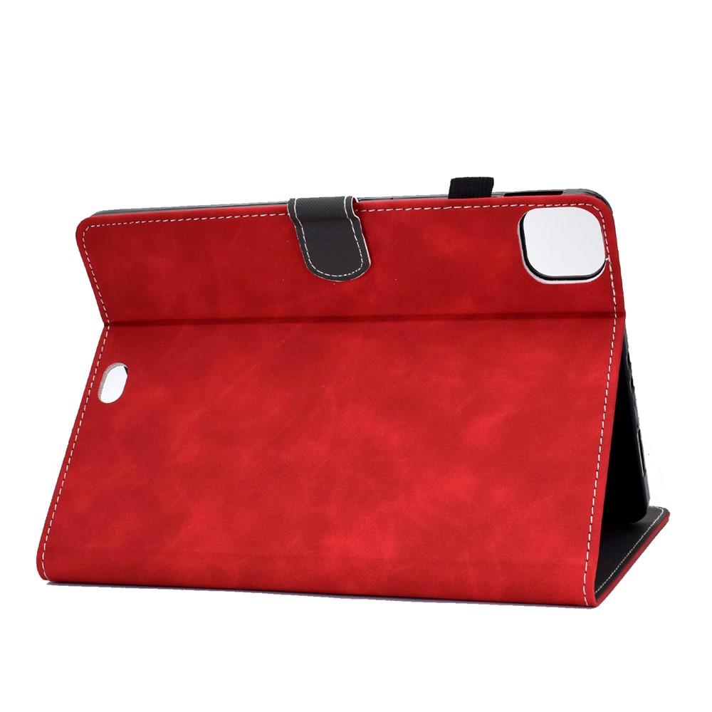 Comprimé En Cuir De Couleur Solide Coque De Protection Pour L'air IPAD (2020) - Rouge-5