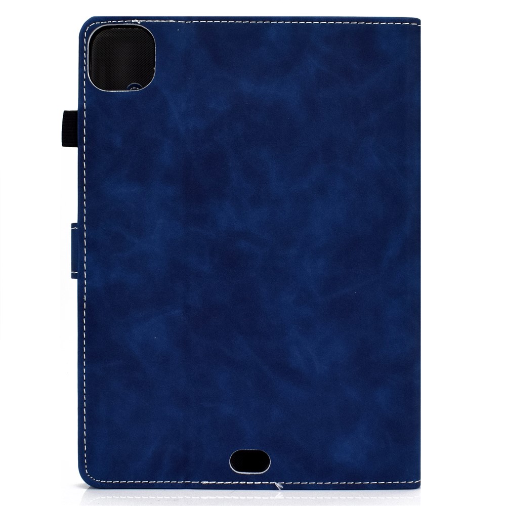 Shell de Protection de Tablette en Cuir de Couleur Unie Pour Ipad Pro 11 Pouces (2021) / Air (2020) / Air (2022) - Bleu