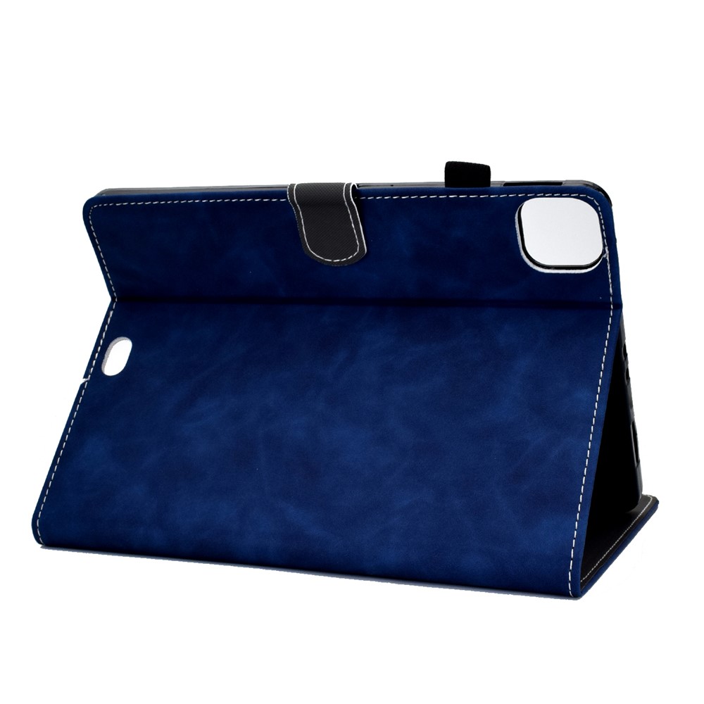 Shell de Protection de Tablette en Cuir de Couleur Unie Pour Ipad Pro 11 Pouces (2021) / Air (2020) / Air (2022) - Bleu-5