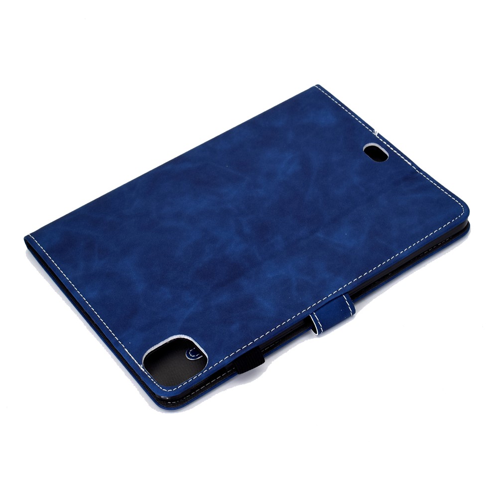 Shell de Protection de Tablette en Cuir de Couleur Unie Pour Ipad Pro 11 Pouces (2021) / Air (2020) / Air (2022) - Bleu-7