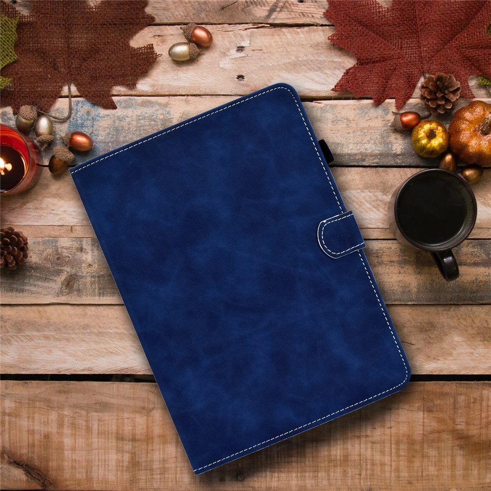 Shell de Protection de Tablette en Cuir de Couleur Unie Pour Ipad Pro 11 Pouces (2021) / Air (2020) / Air (2022) - Bleu-9