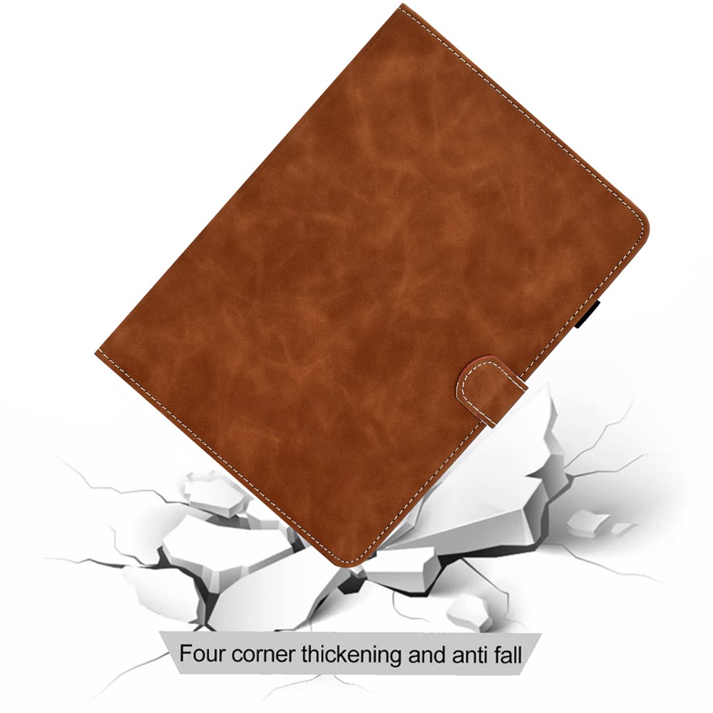 Solid Color Leather Tablet Protective Shell for iPad Air (2020) - Brown-10