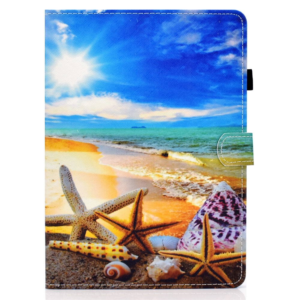 Pattern Printing Leather Card Holder Tablet Shell for iPad Air 4 10.8 inch (2020) - Starfish-2