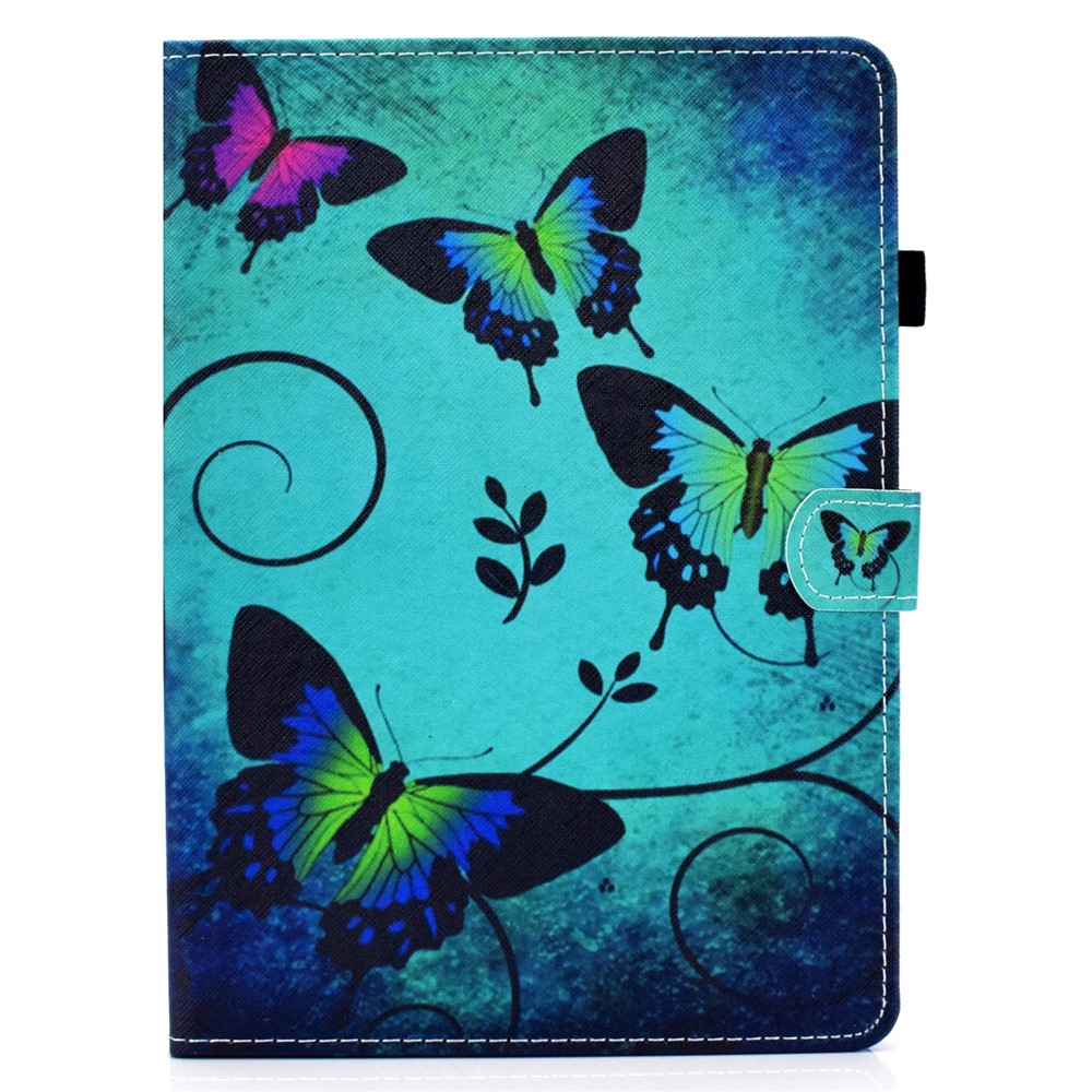 Pattern Printing Leather Card Holder Tablet Shell for iPad Air (2020) - Butterfly-2