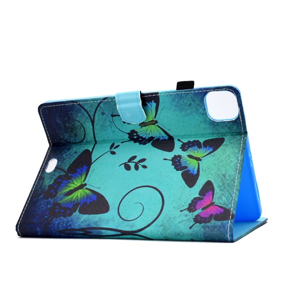 Pattern Printing Leather Card Holder Tablet Shell for iPad Air (2020) - Butterfly-4