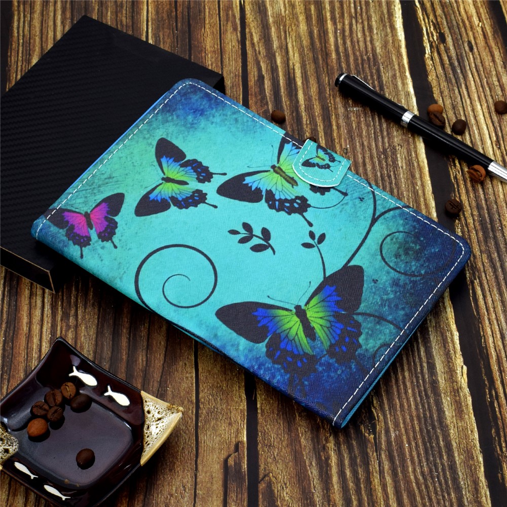 Pattern Printing Leather Card Holder Tablet Shell for iPad Air (2020) - Butterfly-7