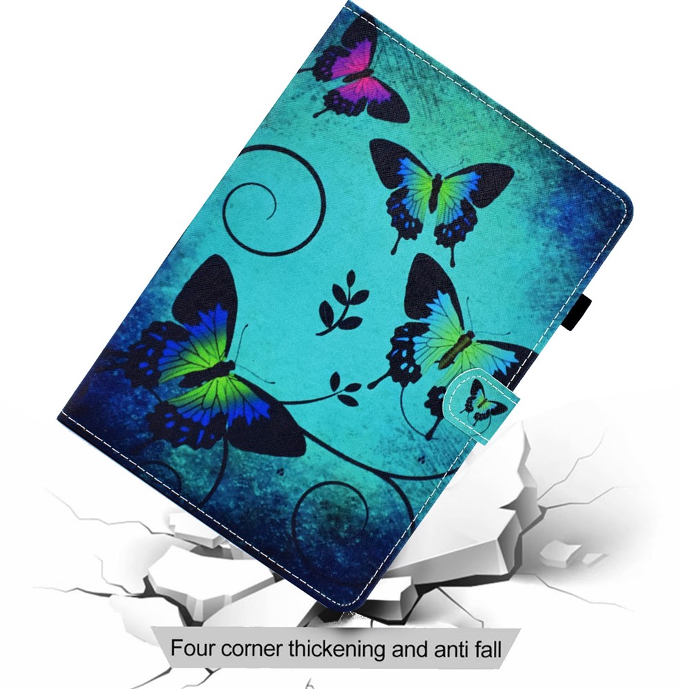 Pattern Printing Leather Card Holder Tablet Shell for iPad Air (2020) - Butterfly-8