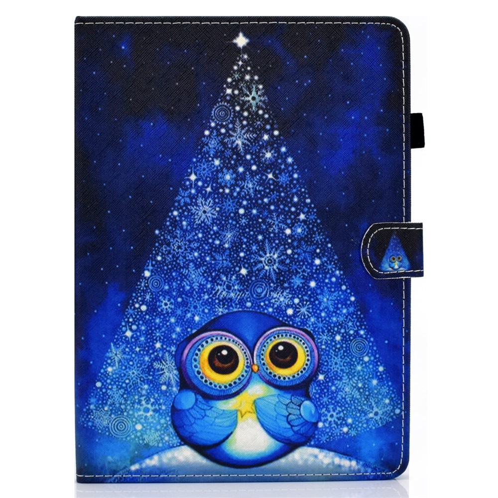 Pattern Printing Leather Card Holder Tablet Shell for iPad Air (2020) - Blue Owl-2