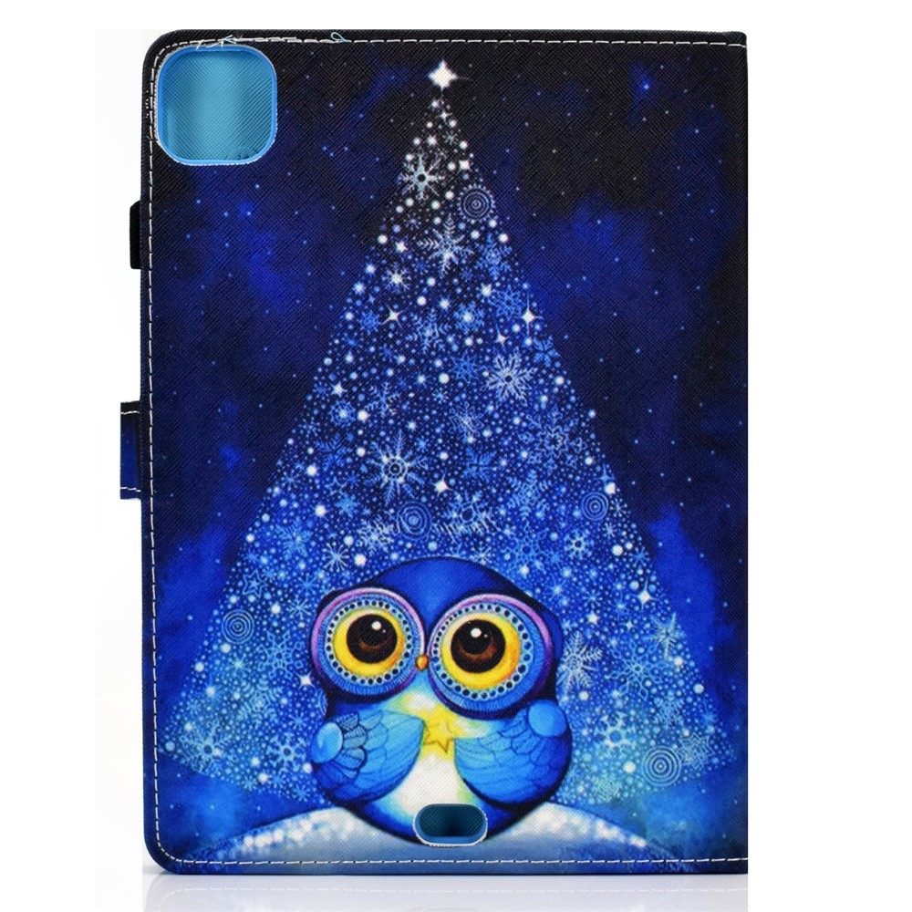 Pattern Printing Leather Card Holder Tablet Shell for iPad Air (2020) - Blue Owl-3