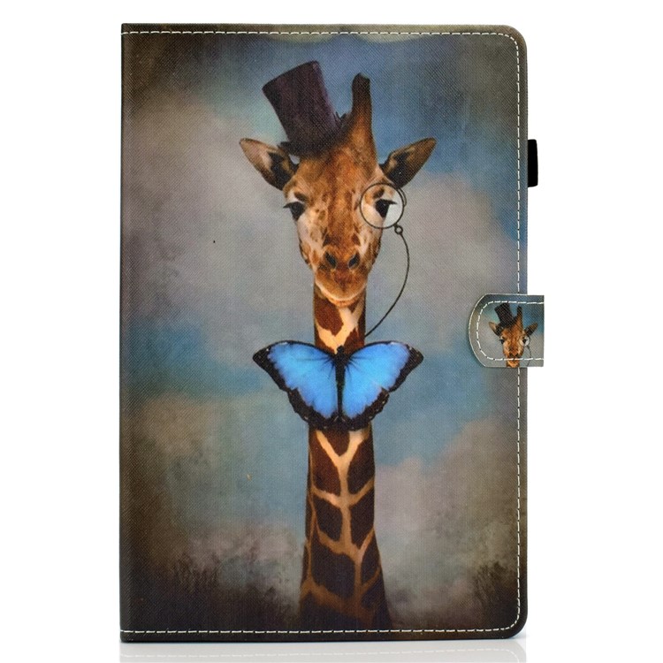 Pattern Printing Leather Card Holder Tablet Shell for iPad Air (2020) - Giraffe-2