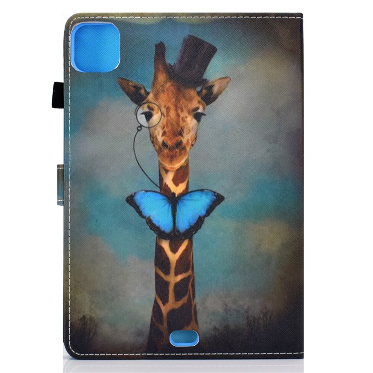 Pattern Printing Leather Card Holder Tablet Shell for iPad Air (2020) - Giraffe-3