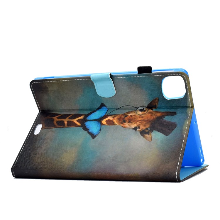 Pattern Printing Leather Card Holder Tablet Shell for iPad Air (2020) - Giraffe-4