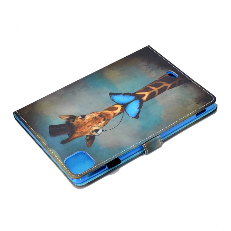 Pattern Printing Leather Card Holder Tablet Shell for iPad Air (2020) - Giraffe-6