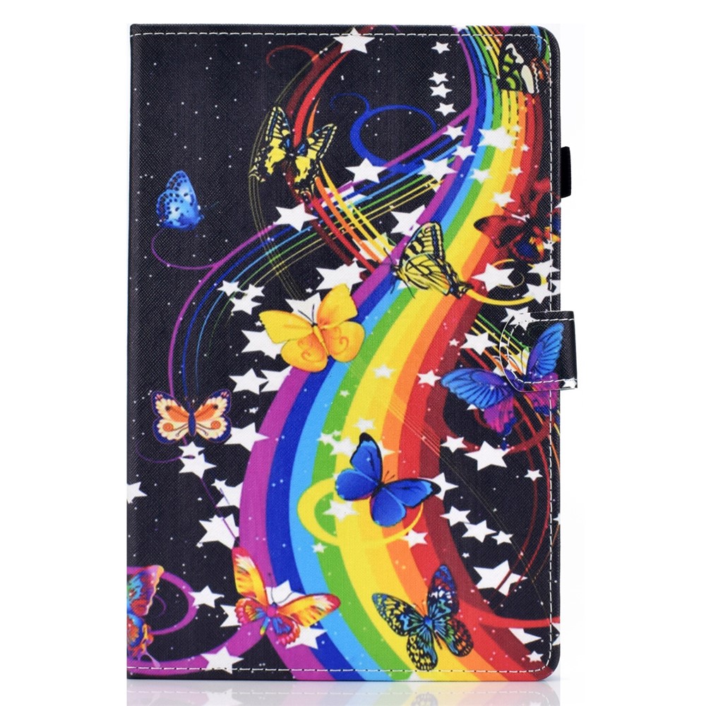 Pattern Printing Leather Card Holder Tablet Shell for iPad Air (2020) - Rainbow and Butterfly-2