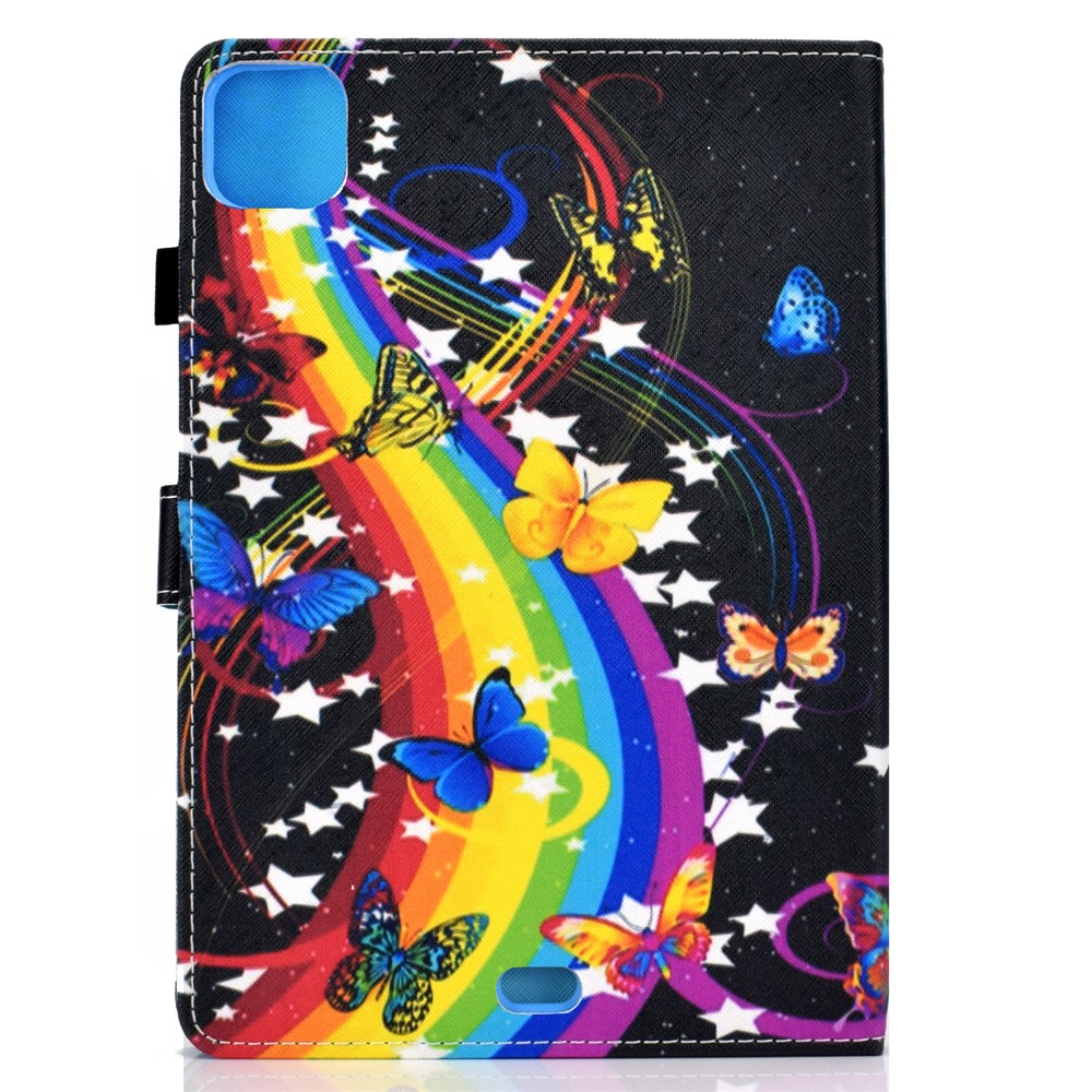 Pattern Printing Leather Card Holder Tablet Shell for iPad Air (2020) - Rainbow and Butterfly-3