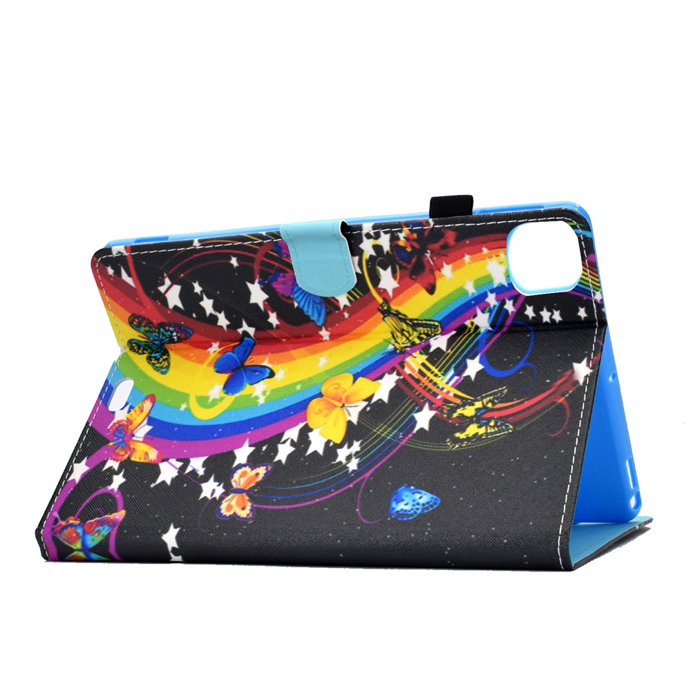 Pattern Printing Leather Card Holder Tablet Shell for iPad Air (2020) - Rainbow and Butterfly-4