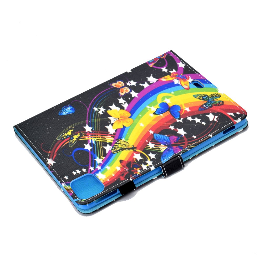 Pattern Printing Leather Card Holder Tablet Shell for iPad Air (2020) - Rainbow and Butterfly-6