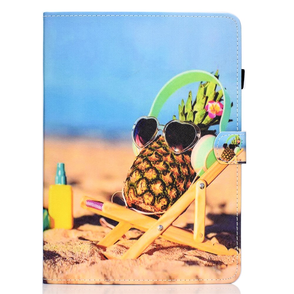 Pattern Printing Leather Card Holder Tablet Shell for iPad Air (2020) - Cool Pineapple-2