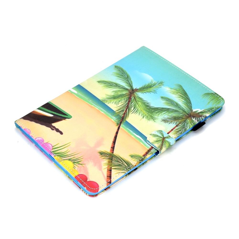 Pattern Printing Leather Card Holder Tablet Shell for iPad Air (2020) - Beach-5